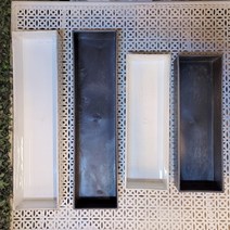 달리베리 센터피스 직사각 플라스틱 플레이트 수반 꽃수업 레슨용 폴리 화기, 유광화이트