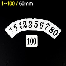 사각 아크릴 번호판 60mm 대기 번호표 번호판 흰색 아크릴 숫자판, 1개