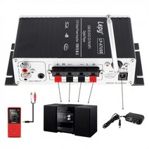 앰프스피커 블루투스 호환 차량용 미니 하이파이 스테레오 오디오 앰프 자동 오디오 FM MP3 플레이어 USB, 한개옵션0, 1개