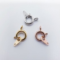 SR 6mm+A바 마감고리세트(2개)마감부자재비즈공예 팔찌만들기 목걸이재료 마스크스트랩, 골드
