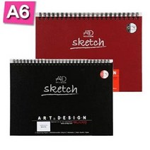 S1014-적색 양장스케치북 A6 105g 튜닝 80장 -45890