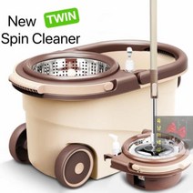 통돌이_회전_스텐레스_짤순이_물걸레_대걸레_회전걸레+밀대+탈수_극세사_청소기(트윈스핀)통돌이세트_마포 F531, 뉴트윈스핀크리너세트(탈수통+밀대+걸레2장)