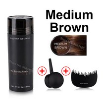 Toppik 27.5g 천연 케라틴 헤어 빌딩 섬유 9 색 스타일링 컬러링 파우더 스프레이 트리트먼트, medium brown kit