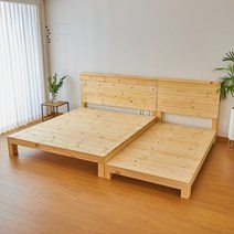 엉클트리 원목 침대 프레임 싱글 퀸 슈퍼 더블 라지킹 무헤드 패밀리 저상형 평상, 슈퍼싱글(1100X2020), 헤드있음 O, 30cm