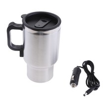 차량용커피포트 자동차 물병 500ml12v 음료 물 전기 머그 병 라이터 케이블 스테인레스 스틸 여행 커피 머그