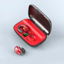 무선 블루투스이어폰 방수 노이즈캔슬링헤드폰 이어클립형, 레드