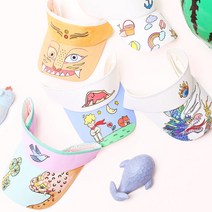 만들기자랑 민화 썬캡/썬캡 모자만들기 만들기재료 캔버스천모자, 용