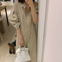 디아더컬러 여성 봄 가을 셔츠 롱 원피스 오버핏 루즈핏 빅사이즈