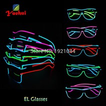남여공용 5 개/대 EL 와이어 유연한 네온 불빛 안경 튜브 로프 DC-3V