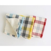 콘텍스(KONTEX) 블록체크 가제타올(3Color), 02. 옐로우