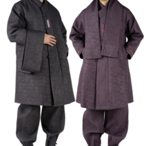[스님두루막] 목화솜 두루마기 목도리 세트 겨울 남성 남자 생활한복 개량한복 절옷 절복 법복