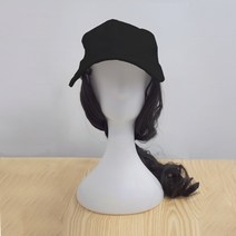 마녀플랜트 브라우니 롱웨이브 모자가발 데일리 캡모자 통가발, 블랙캡-블랙-브라우니