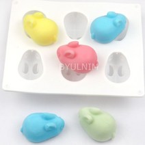 토끼 6구 몰드 석고방향제 DIY 캔들 실리콘틀 비누만들기, 1개