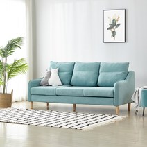 플로바움 커스 패브릭풀커버 3인용 패브릭 소파, 민트(SA3526)