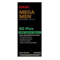 WhiteBlue GNC Mega Men® 50-Plus One Daily Multivitamin 60정 비타민 및 미네랄 Su