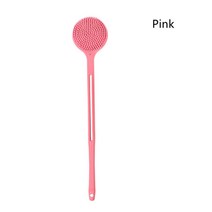 양면 긴 손잡이 실리콘 목욕 샤워 백 스파 브러쉬 스크러버 스킨 클리닝 브러쉬 바디 욕실 액세서리 청소, 분홍색
