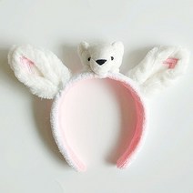 하얀 사막여우 머리띠 곰돌이 곰 여우 화이트 놀이동산 동물 세안 귀여운 헤어밴드 여캠