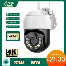 팔로우캠 모션 트래킹 스마트 오토 회전 8mp 4k 무선 wifi 카메라 5mp 홈 ip 카메라 야외 3mp 1080p hd ai 추적 보안 카메라 비디오 감시 58, 5mp 64g 카드 추가, 협력사, au 플러그