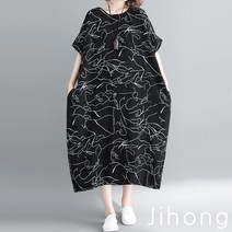 지홍 JIHONG 여름 빅사이즈 항아리 원피스 모음 면마 레이온 XXXL