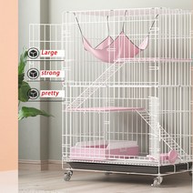고양이호텔 고양이아파트 캣빌라 호텔장 2단 3단 4단 철제 대형 5x60x70m 세 레이어 대형 도매 가격 애완, 02 Black_03 Plus85x60x70cm-2