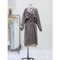 [써스데이아일랜드] 후드 배색 야상형 트렌치 T226MCT131W