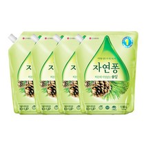 [자연퐁] 주방세제 솔잎 1.18L x 4개 친환경 비건인증 1종주방세제 과일야채세정 베이킹소다함유 찌든때제거 비린내제거 복합이온세정 피부보습 미세거품