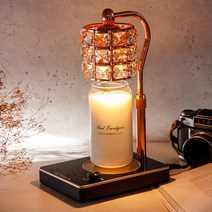 캔들백화점 핸드메이드 천연소이캔들 리얼 유칼립투스 460g+높이불빛조절 루시드캔들워머 캔들세트, 루시드 로즈골드블랙+리얼 유칼립투스캔들460g