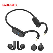 골전도 무선 블루투스 이어폰 귀통증 없는 등산 야외활동 Dacom BS03 다이나믹 드라이버 및 2-in-1 ENC 잡음 제거 스포츠 헤드폰 방수, 02 스페인, [03] BS03-BLACK-CN