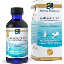 노르딕내추럴스 오메가-3 펫 캣 & 스몰 브리드 도그 60ml EPA DHA, .
