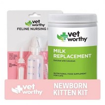 반려용품 Vet Worthy 신생아 새끼 고양이 수유 키트 및 우유 대체품 영양 보충제 밀크 파우더, one option, one option