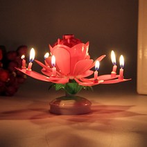 라이프공방 촛불멜로디연꽃초 생일축하 멜로디생일초, 14촛불, 삼발이판핑크