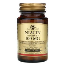 Solgar 솔가 Niacin (Vitamin B3) 니아신(비타민 B3) 나이아신 100 mg 100 Tablets
