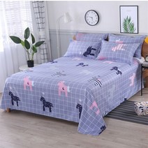 라지킹침대 3 조각 침대 시트 세트 1pc 플랫 2pcs 베개 면화 린넨 편안한 커버 더블 퀸 사이즈, [01] 3pcs 160x230cm, [21] 30