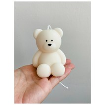 메이무드 곰도리 캔들 [인테리어 오브제] 천연 소이왁스, 와일드블루벨, 화이트, 아빠곰