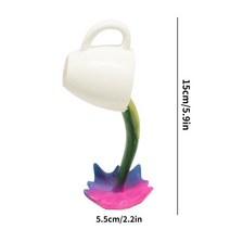 소품샵 카페 소품 포토존 장식컵 수 지 동상 부동 커피 컵 아트 조각 홈 부엌 장식 공예 유출 매직 쏟아져 액체 스플래시 머그잔, [03] E