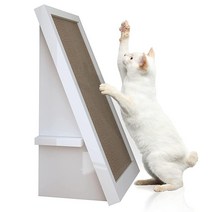 Way Basics Eco Friendly Cat Scratcher 경사형 고양이 유기농 개박하 포함 스크래치 패드(도구가 필요 없는 조립식 및 지속 가능한 무독성 zBoard, White