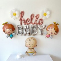 주파티 베이비샤워 풍선 세트, 베이비 샤워(실버)