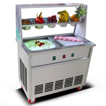 철판아이스크림 기계 젤라또 창업 푸드트럭 업소용, 단일냄비튀김제빙기