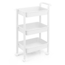 바퀴 선반 수납 카트 기저귀 트롤리 3단 트롤리선반 예쁜트롤리 정리 정돈, 카트(3단화이트)