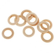 GHSHOP 2x10pcs 미완성 나무 라운드 느슨한 비즈 Diy 공예 나무 반지 1.2cm 3x3cm, 자연