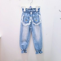[쁘띠앙팡] 여아 청바지 봄 뉴코아 광명점 유닛프링데님팬츠 특별한~ 여아 일자+베기핏 데님팬츠