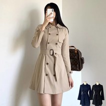 덩크 / 트렌치원피스 더블버튼원피스 가을미니원피스