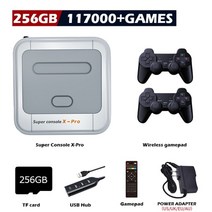 휴대용게임기 가정용오락실게임기 Kinhank 슈퍼 콘솔 x 프로 레트로 게임 콘솔 지원, 256g-무선-2, 에게