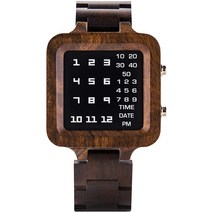 흑단 나무 독특한 특이한 유니크한 손목 시계 다크 브라운