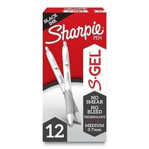 SHARPIE 샤피에스겔 젤펜 미디움포인트(0.7mm) 블랙젤잉크펜 12카운트, 12 Count (Pack of 1)_Gel Pen