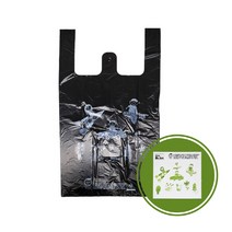 친환경 손잡이 비닐봉투 흑검색 9L 300매, 단품