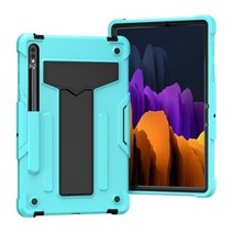 갤럭시탭s7 케이스 북커버 파우치 젤리 키보드 커버 EF-DT970UBKGKR Fe 용, 탭 S7 11, 아쿠아와 블랙