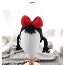 가발헤어밴드 아기 유아 위그햇 아기셀프촬영소품 50일 100일 200일 돌, 삐삐밴드-긴레드