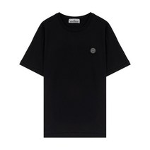 [스톤아일랜드] (당일) 22FW 와펜 패치 블랙 반팔 티셔츠 771524113 V002
