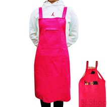 포켓 분홍색 가죽 목공 작업용 공방 가게 카페 앞치마